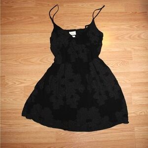 Aritzia Black Floral Mini Dress